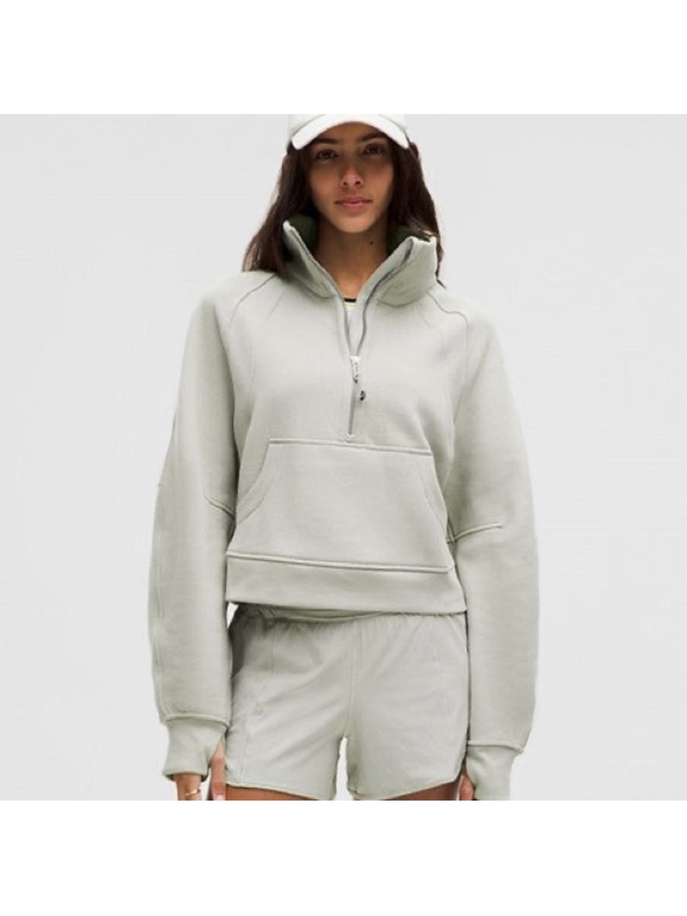 Lululemon Scuba Oversized Half Zip Hoodie Jade Grey
